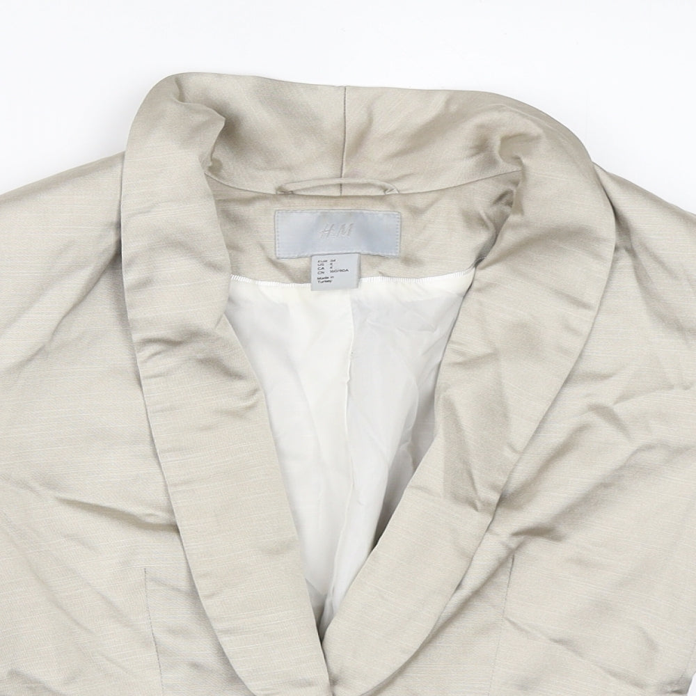H&M Womens Beige   Jacket Blazer Size 34