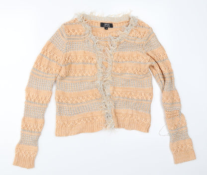 Womens UK Size 8 OPUS Orange Cardigan Jumper