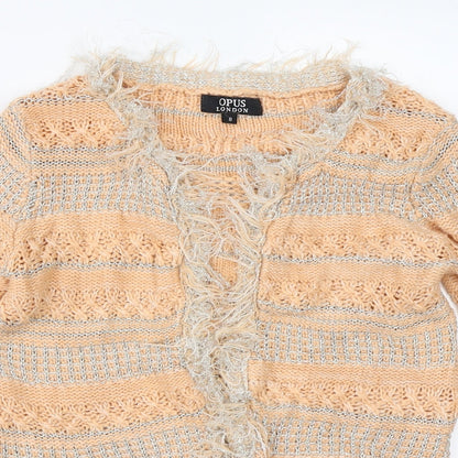 Womens UK Size 8 OPUS Orange Cardigan Jumper