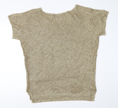 Womens UK Size L Wallis Gold Tunic Jumper