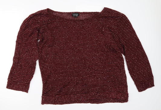 Womens UK Size 10 Topshop Red Pullover Jumper