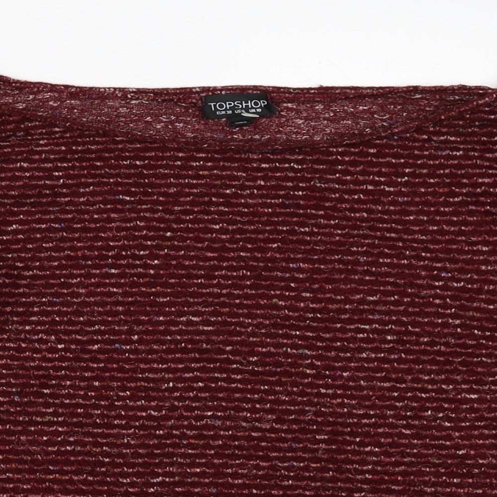 Womens UK Size 10 Topshop Red Pullover Jumper