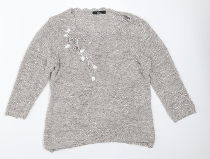 Bm Collection Womens Beige   Pullover Jumper Size S