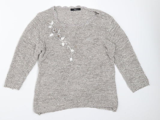 Bm Collection Womens Beige   Pullover Jumper Size S