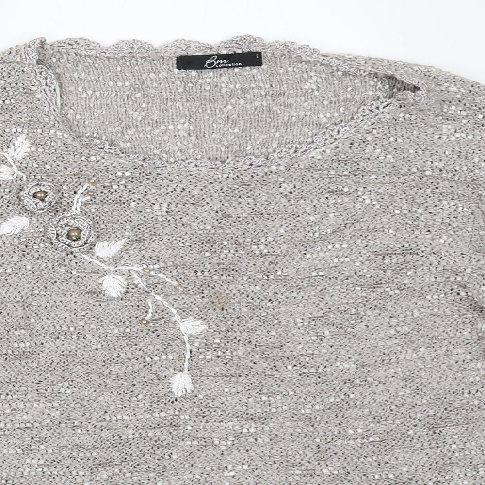 Bm Collection Womens Beige   Pullover Jumper Size S