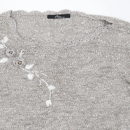 Bm Collection Womens Beige   Pullover Jumper Size S