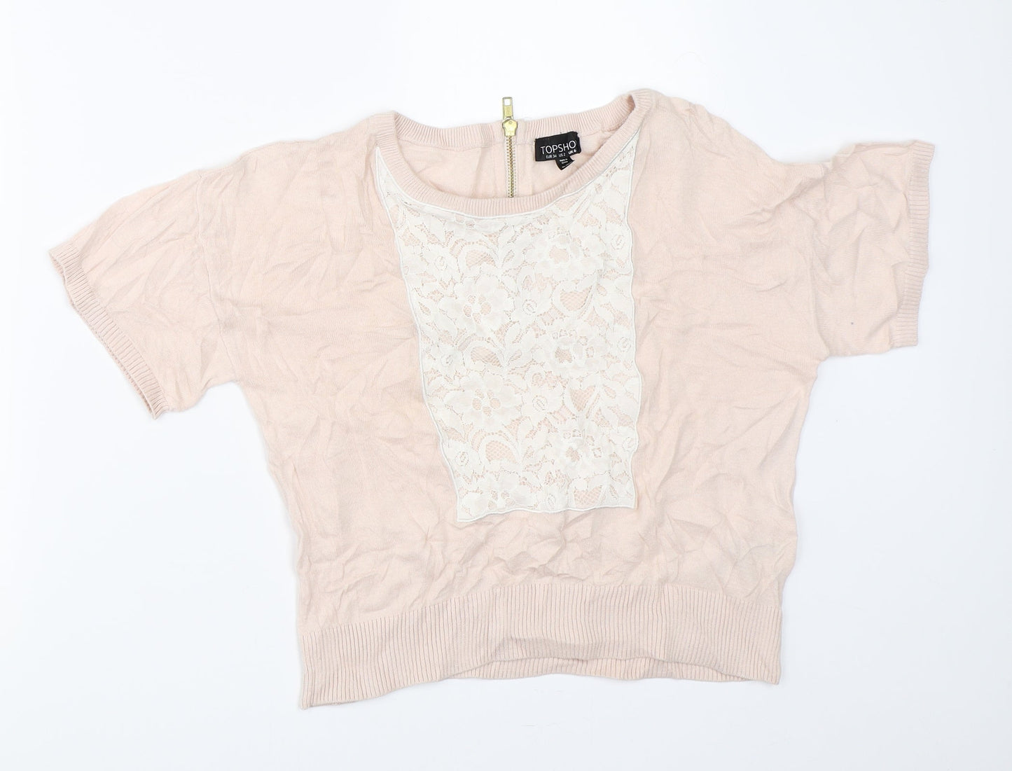 Womens UK Size 6 Topshop Beige Pullover Jumper