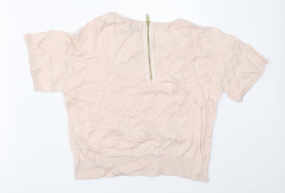 Womens UK Size 6 Topshop Beige Pullover Jumper