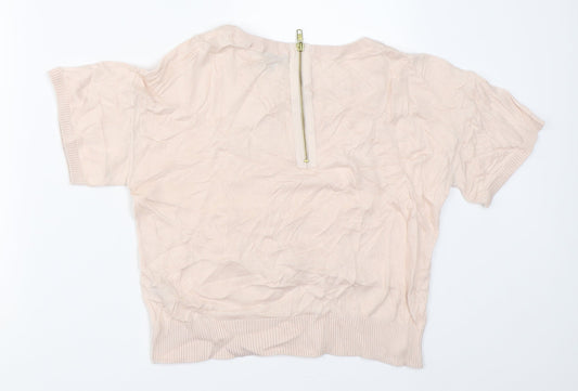 Womens UK Size 6 Topshop Beige Pullover Jumper