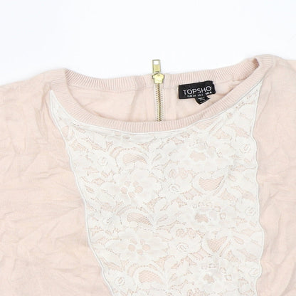 Womens UK Size 6 Topshop Beige Pullover Jumper