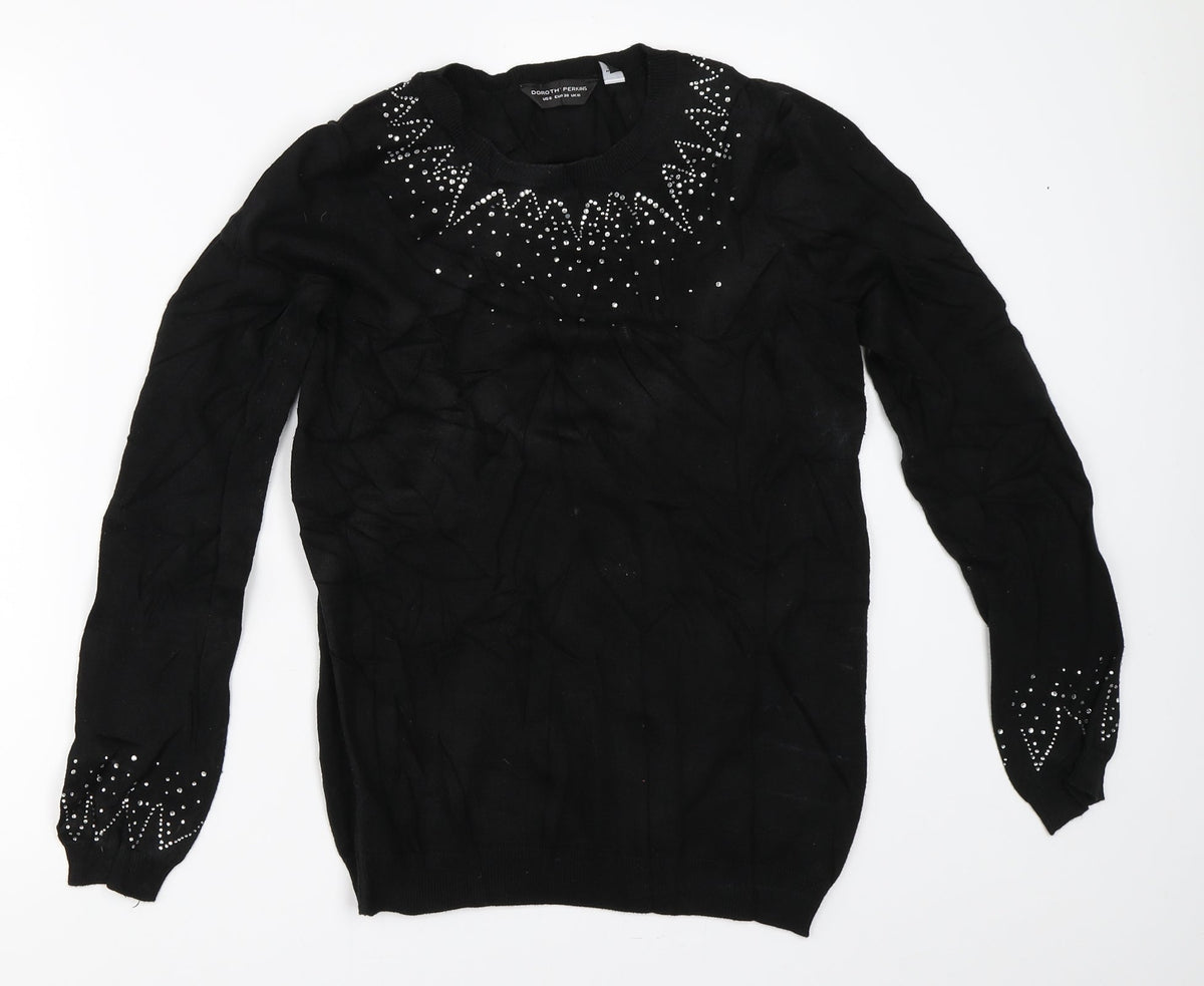 Womens UK Size 10 Dorothy Perkins Black Pullover Jumper