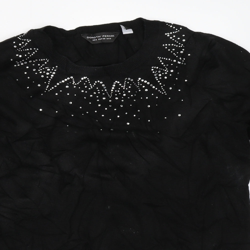 Womens UK Size 10 Dorothy Perkins Black Pullover Jumper