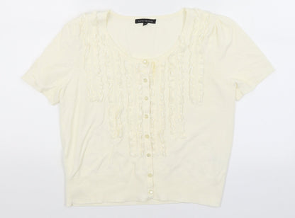 David Emanuel Womens Ivory   Cardigan Jumper Size 14