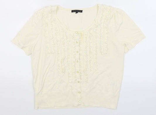 David Emanuel Womens Ivory   Cardigan Jumper Size 14