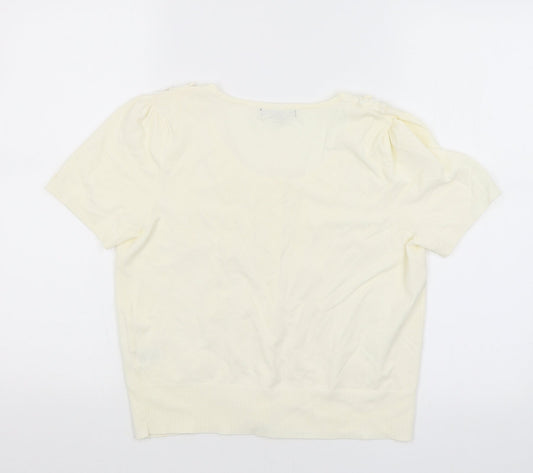 David Emanuel Womens Ivory   Cardigan Jumper Size 14