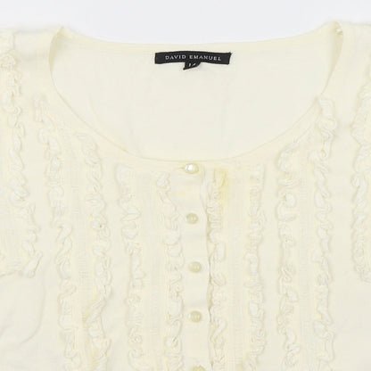 David Emanuel Womens Ivory   Cardigan Jumper Size 14