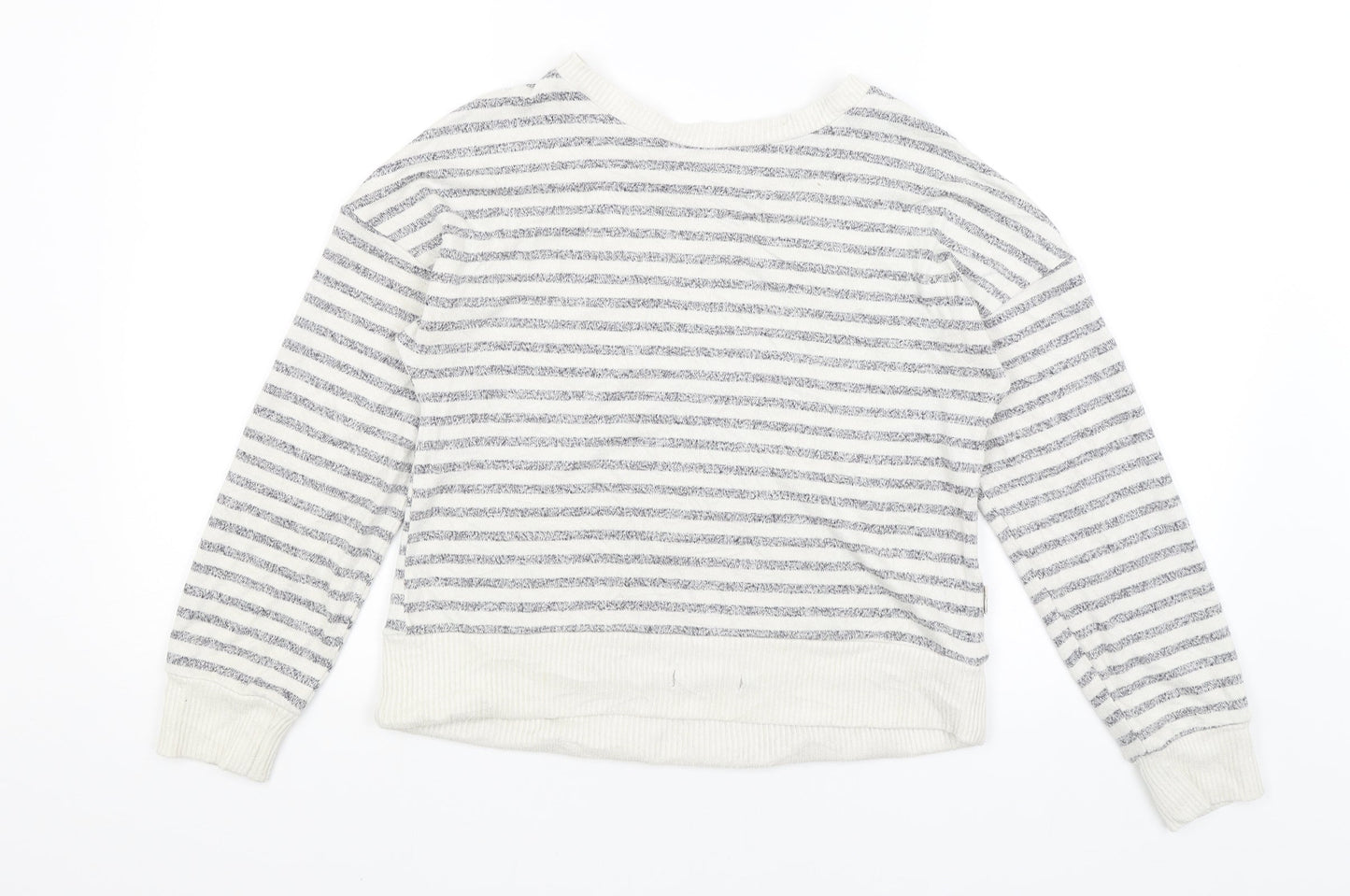 Primark Womens White Striped  Pullover Jumper Size 8