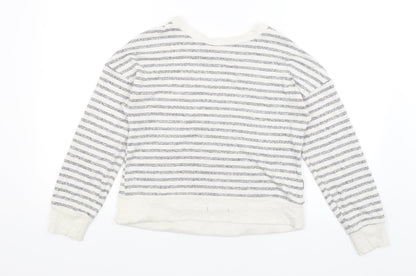 Primark Womens White Striped  Pullover Jumper Size 8