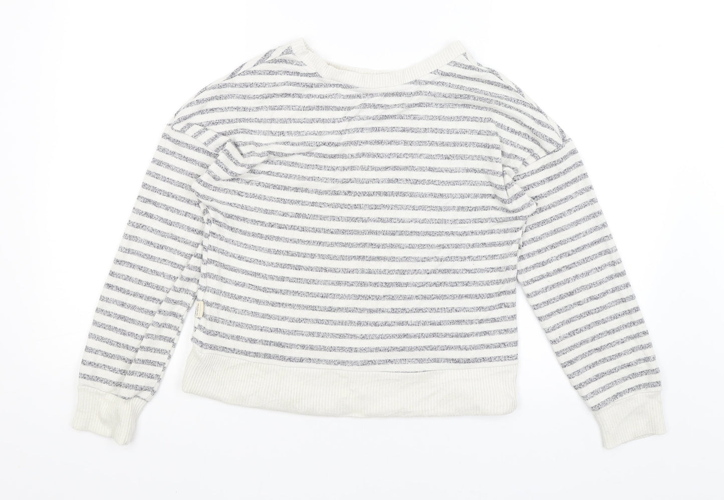 Primark Womens White Striped  Pullover Jumper Size 8