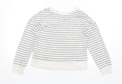 Primark Womens White Striped  Pullover Jumper Size 8