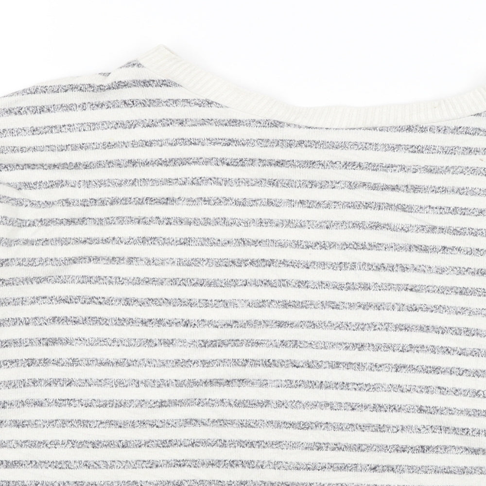 Primark Womens White Striped  Pullover Jumper Size 8