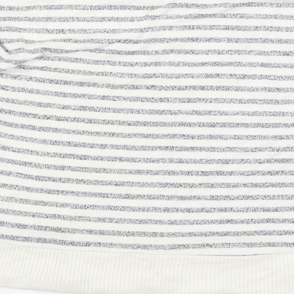 Primark Womens White Striped  Pullover Jumper Size 8