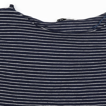 Zara Knit Womens Blue Striped  Basic T-Shirt Size M