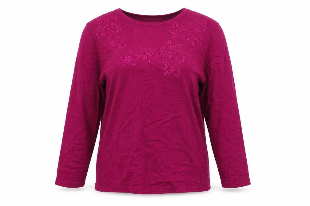 Womens UK Size L Annabelle Purple Basic T-Shirt