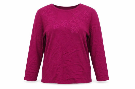 Womens UK Size L Annabelle Purple Basic T-Shirt