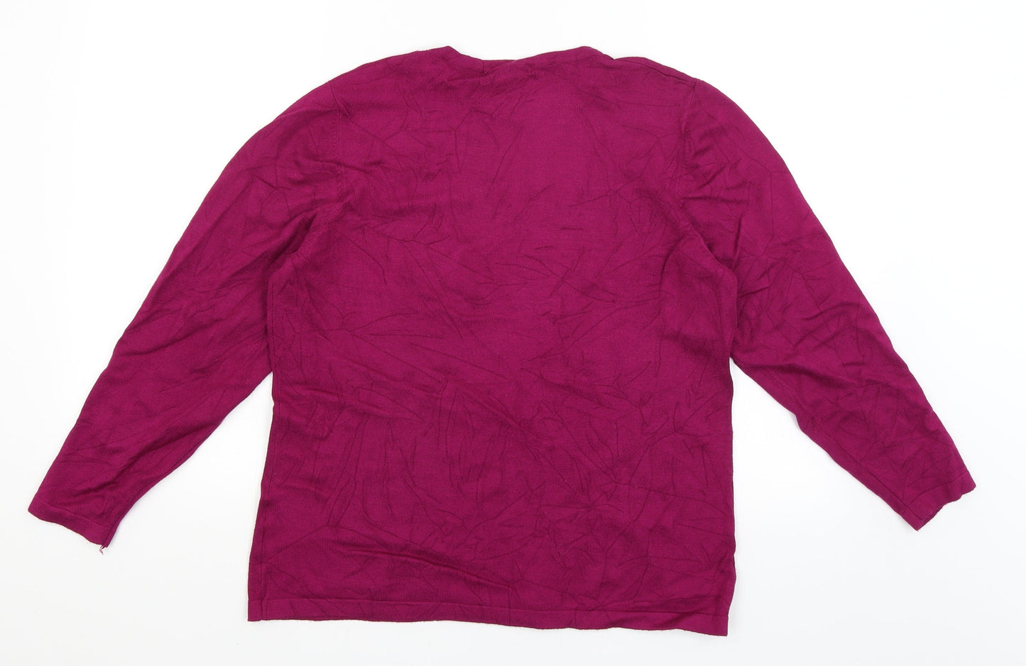 Womens UK Size L Annabelle Purple Basic T-Shirt