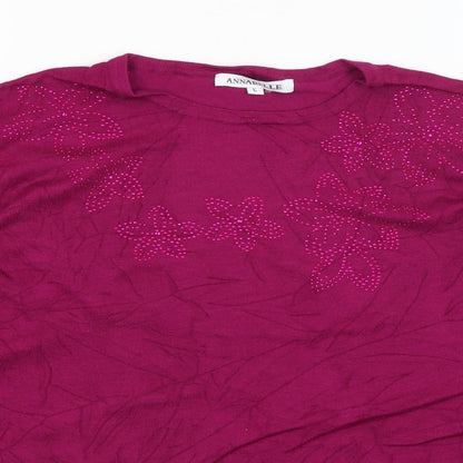 Womens UK Size L Annabelle Purple Basic T-Shirt