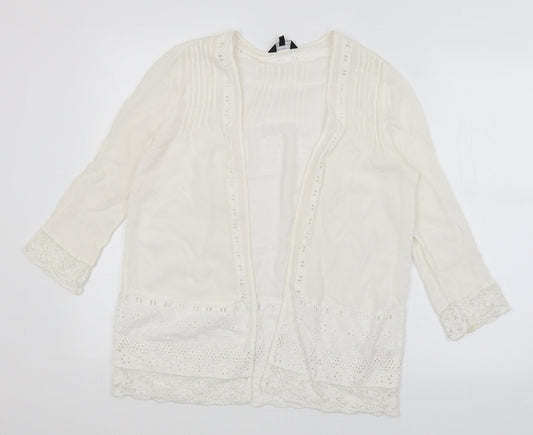 Womens UK Size 8 New Look White Wrap Jumper