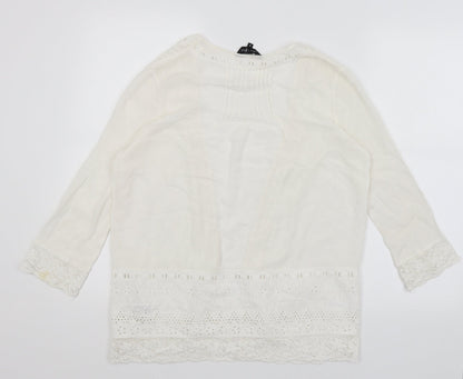 Womens UK Size 8 New Look White Wrap Jumper