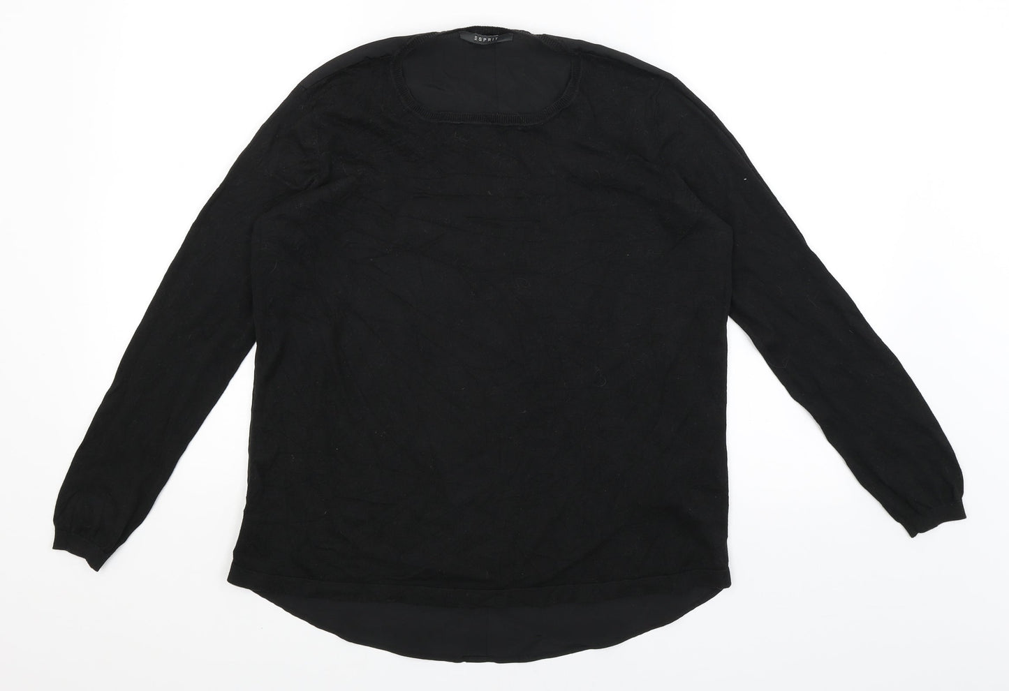 Womens UK Size S Espirit Black Basic Blouse