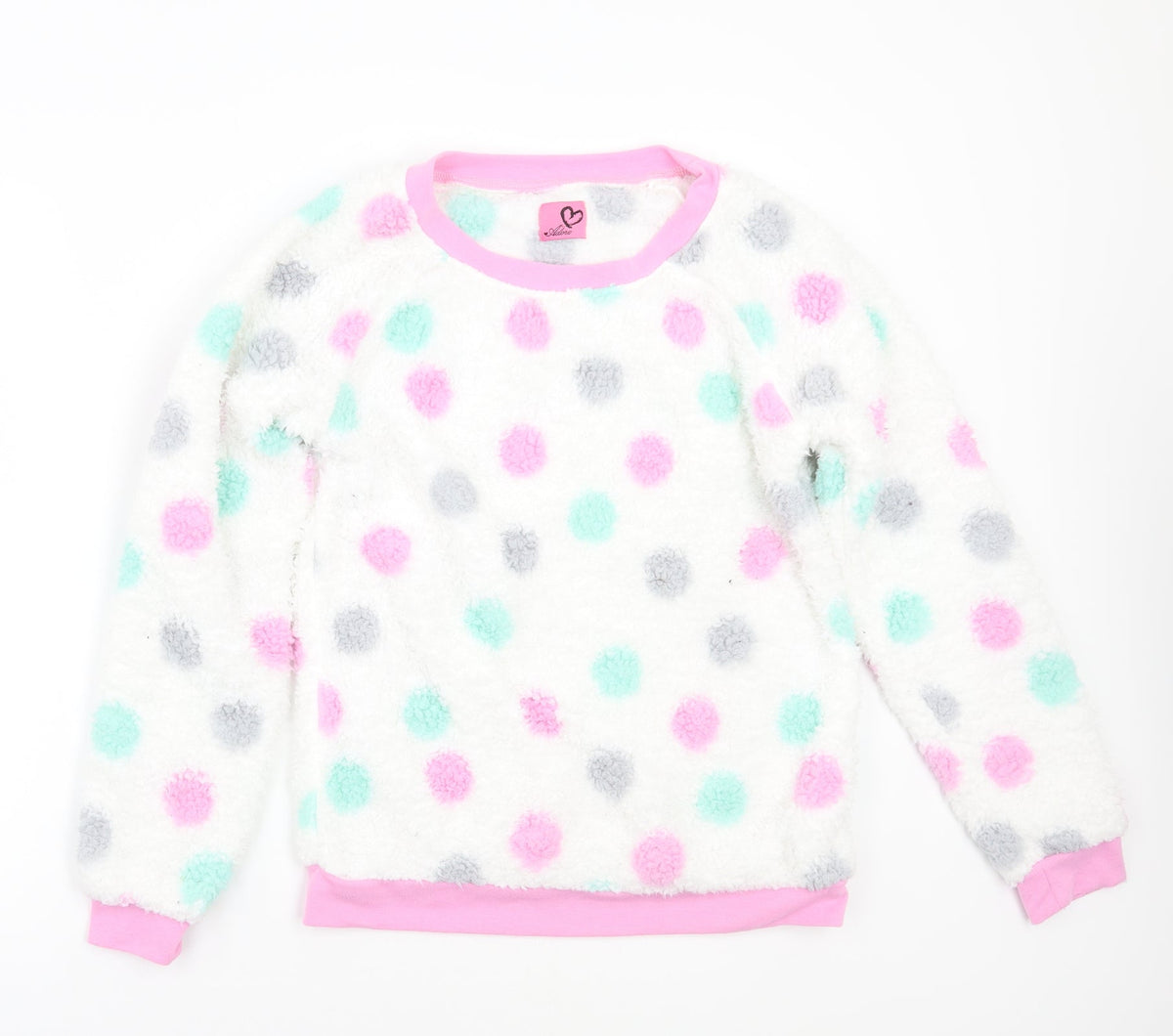 Adore Womens White Polka Dot  Top Pyjama Top Size S