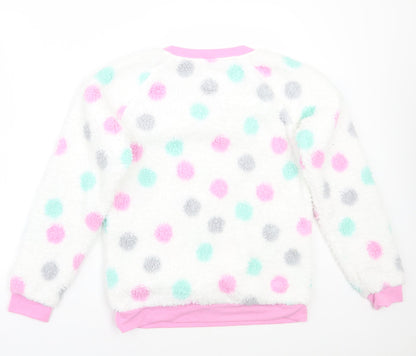Adore Womens White Polka Dot  Top Pyjama Top Size S