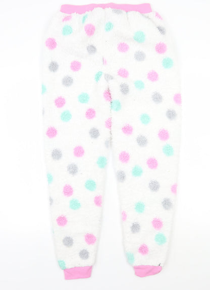 Adore Womens White Polka Dot  Sweatpants Trousers Size S L26 in