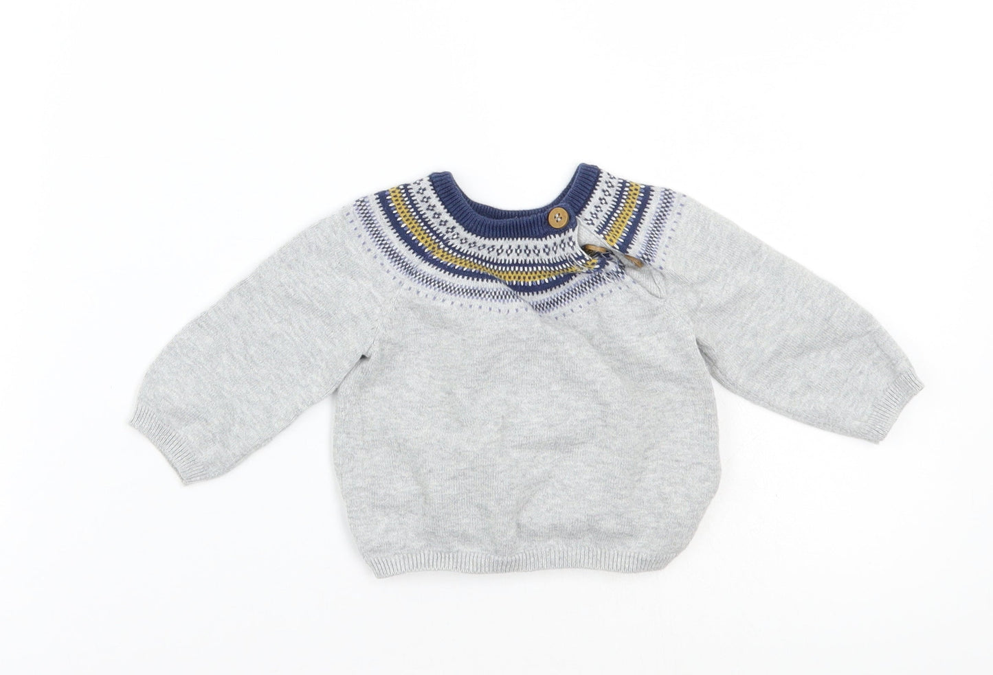Mothercare Boys Grey   Pullover Jumper Size 3-6 Months