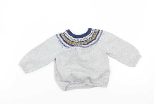 Mothercare Boys Grey   Pullover Jumper Size 3-6 Months