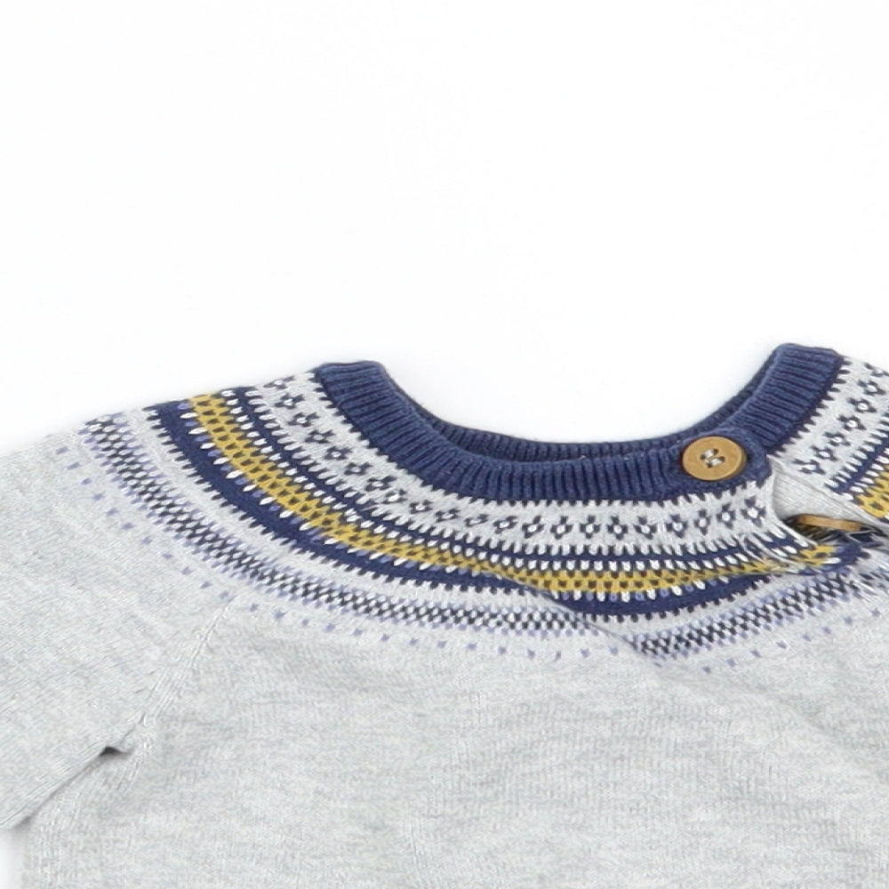Mothercare Boys Grey   Pullover Jumper Size 3-6 Months