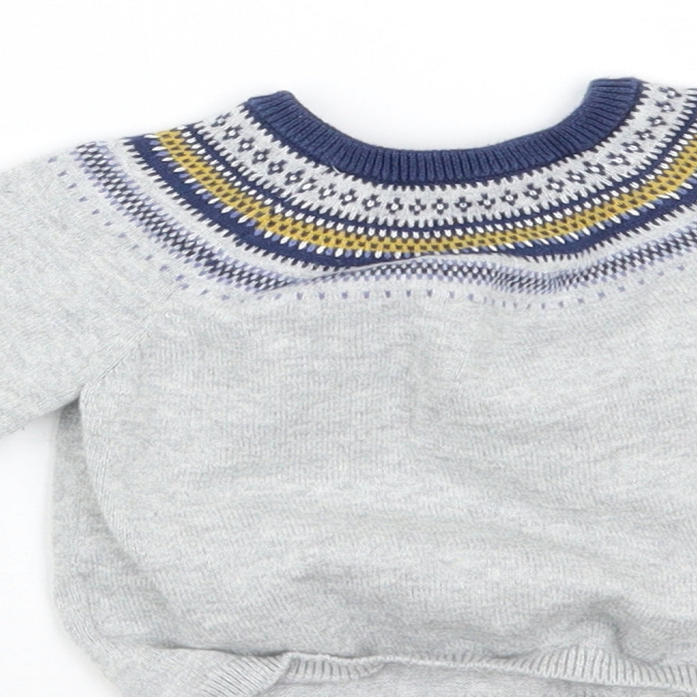 Mothercare Boys Grey   Pullover Jumper Size 3-6 Months