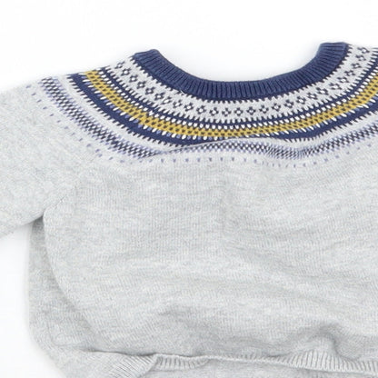 Mothercare Boys Grey   Pullover Jumper Size 3-6 Months