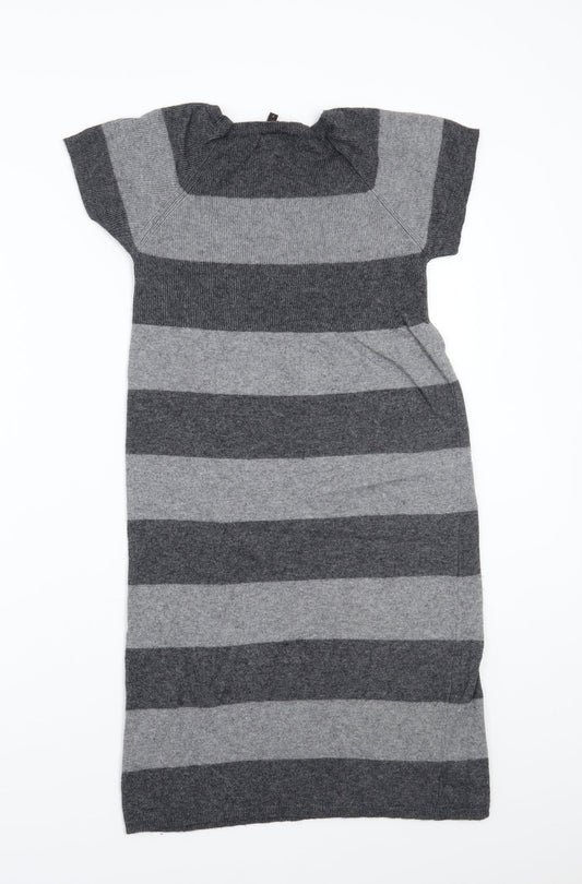 Phase Eight Womens Grey Striped  A-Line  Size S