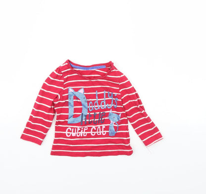 Mothercare Baby Pink Striped  Basic T-Shirt Size 6-9 Months