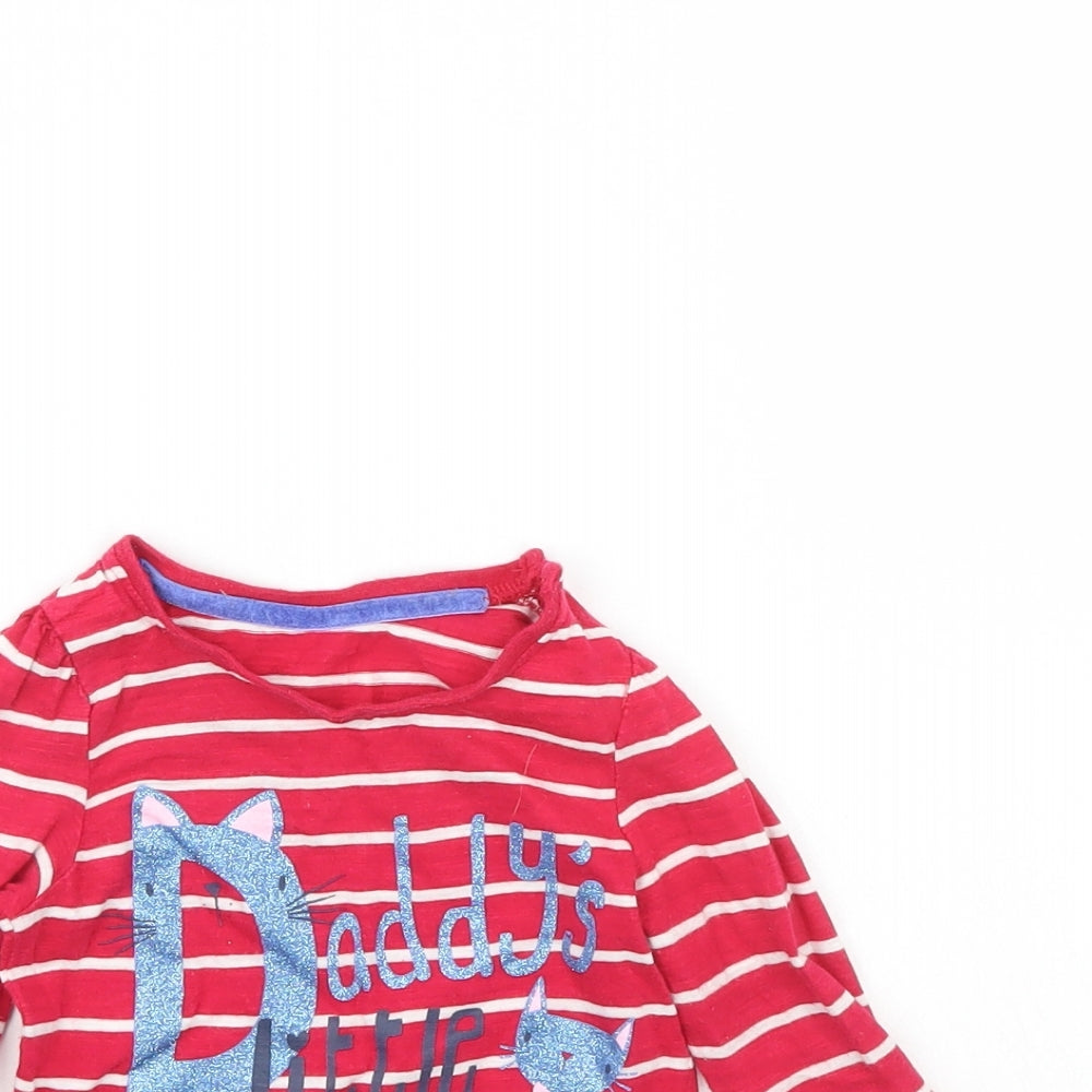 Mothercare Baby Pink Striped  Basic T-Shirt Size 6-9 Months