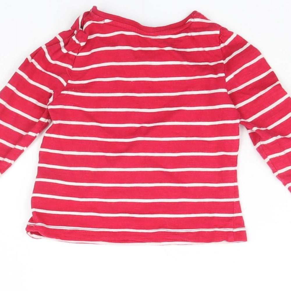 Mothercare Baby Pink Striped  Basic T-Shirt Size 6-9 Months