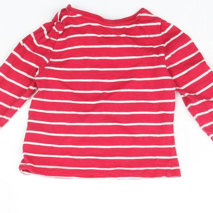 Mothercare Baby Pink Striped  Basic T-Shirt Size 6-9 Months