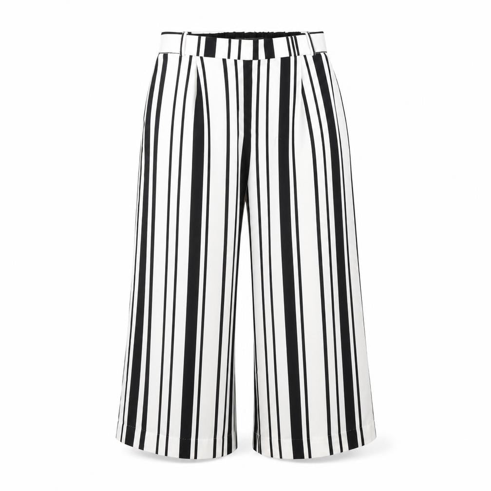Only  Womens White Striped  Trousers  Size 12 L30 in