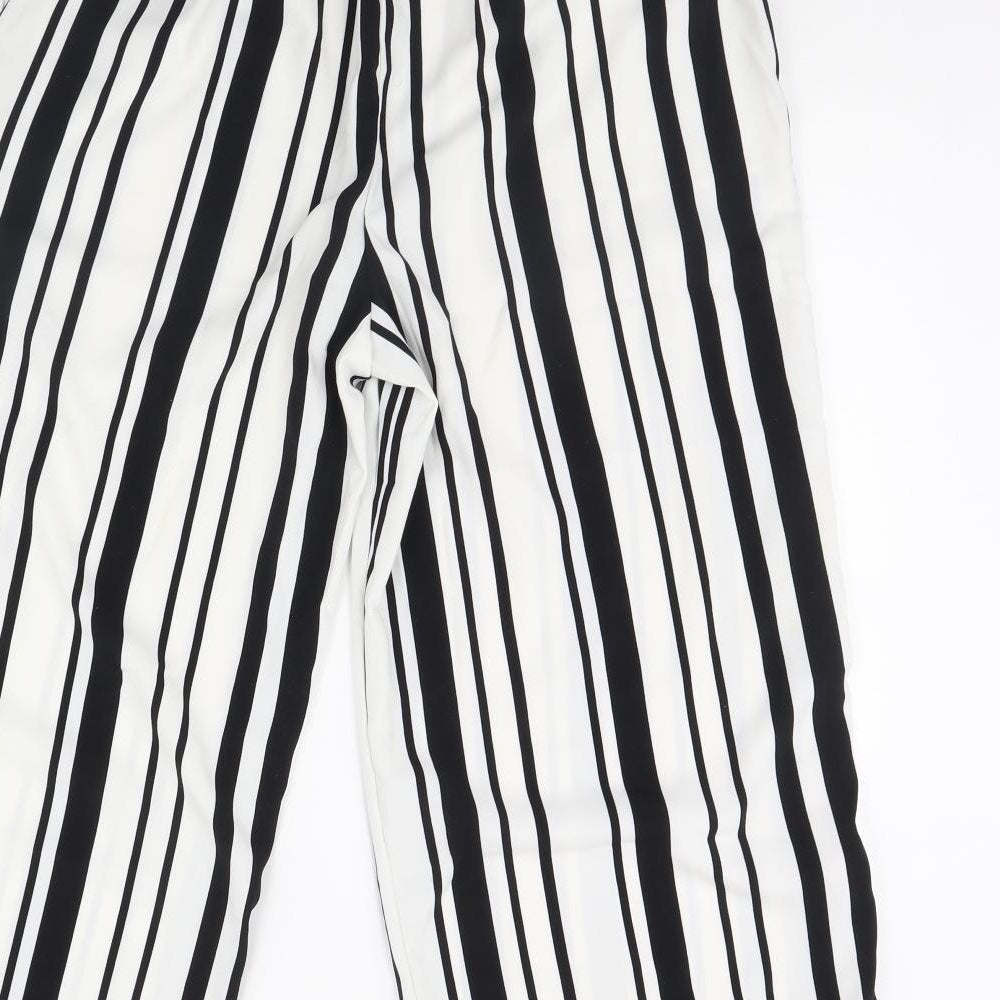 only  Womens White Striped  Trousers  Size 12 L30 in