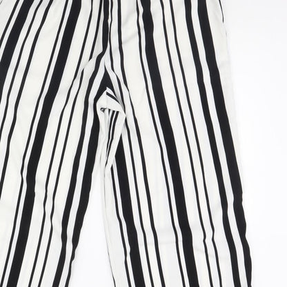 only  Womens White Striped  Trousers  Size 12 L30 in